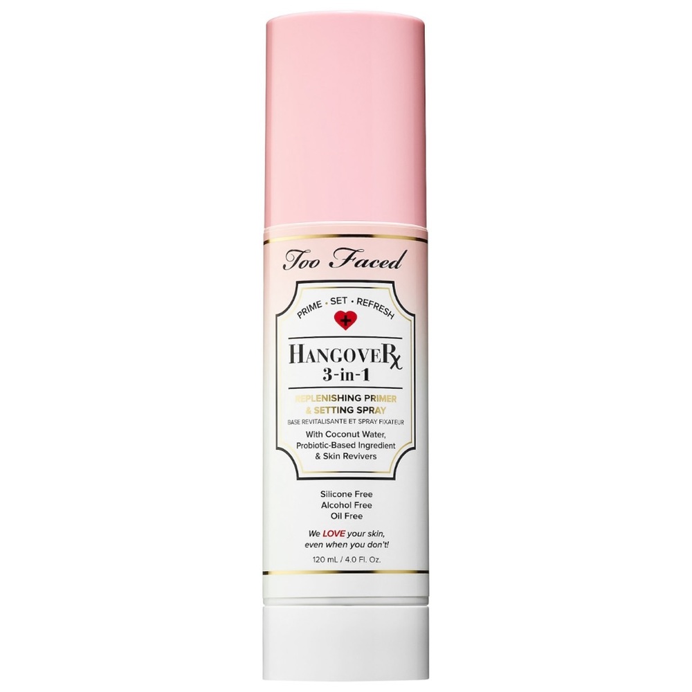 Too Faced Hangover 3-in-1 Replenishing Primer and Setting Spray brand new